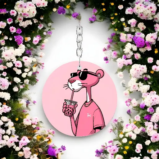 Pink panther keychain  